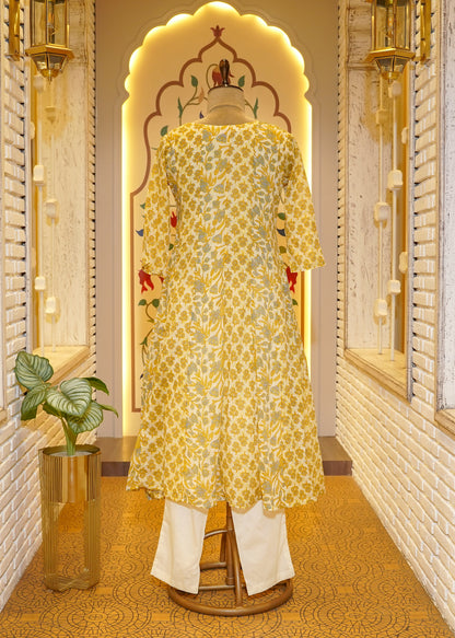 Elara Floral Printed Stitched Suit Set