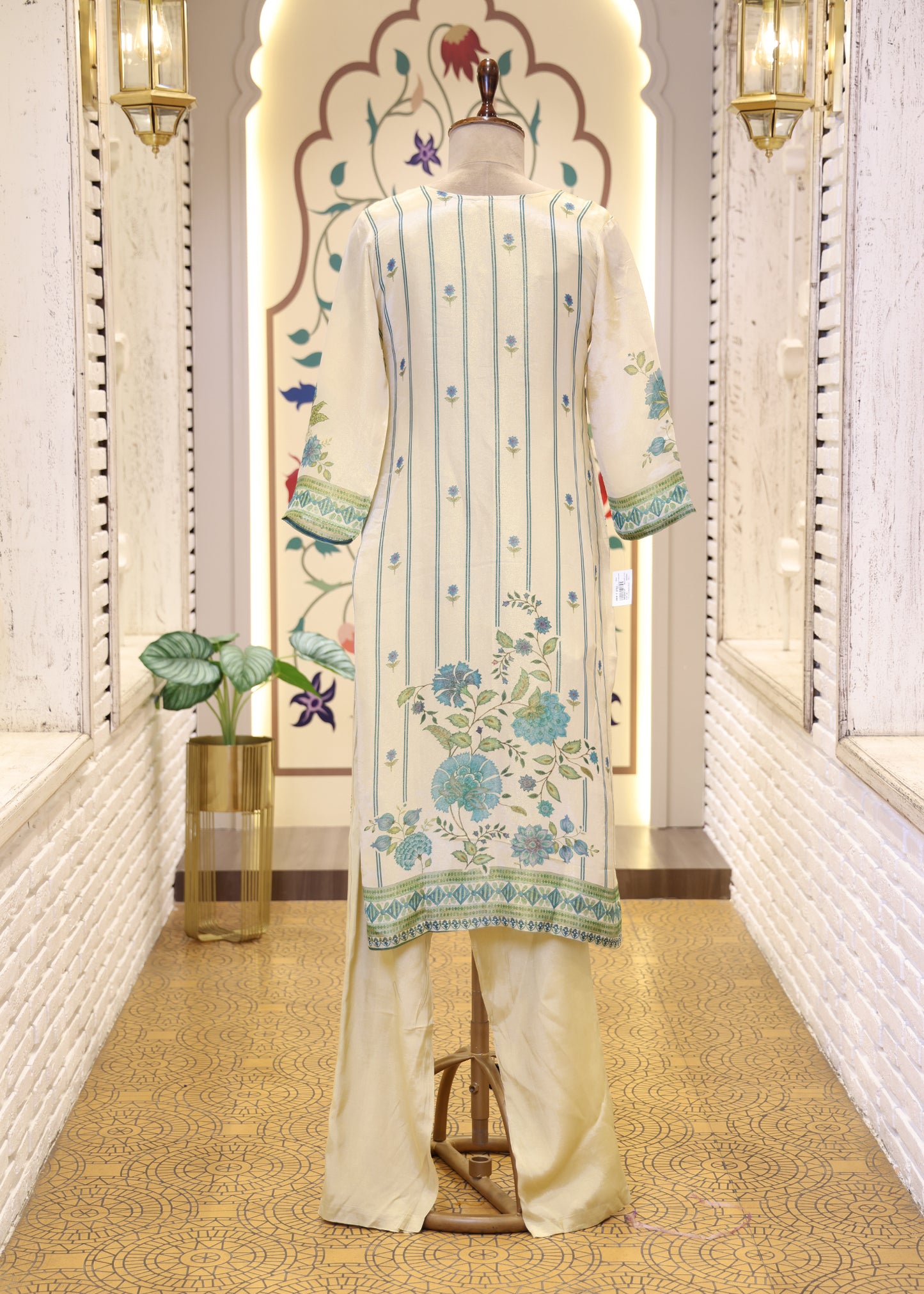Kukum Green Straight Stitched Suit Set