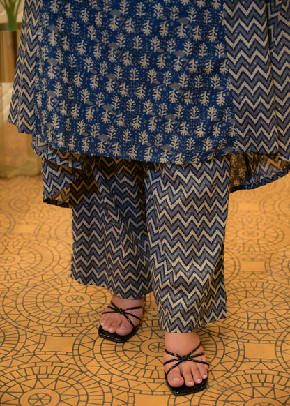 Nilakshi Blue Dabu Cotton Stitched Suit Set