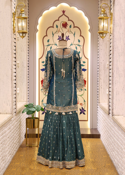 Kaavya Green Heavy Sharara Set with Dupatta