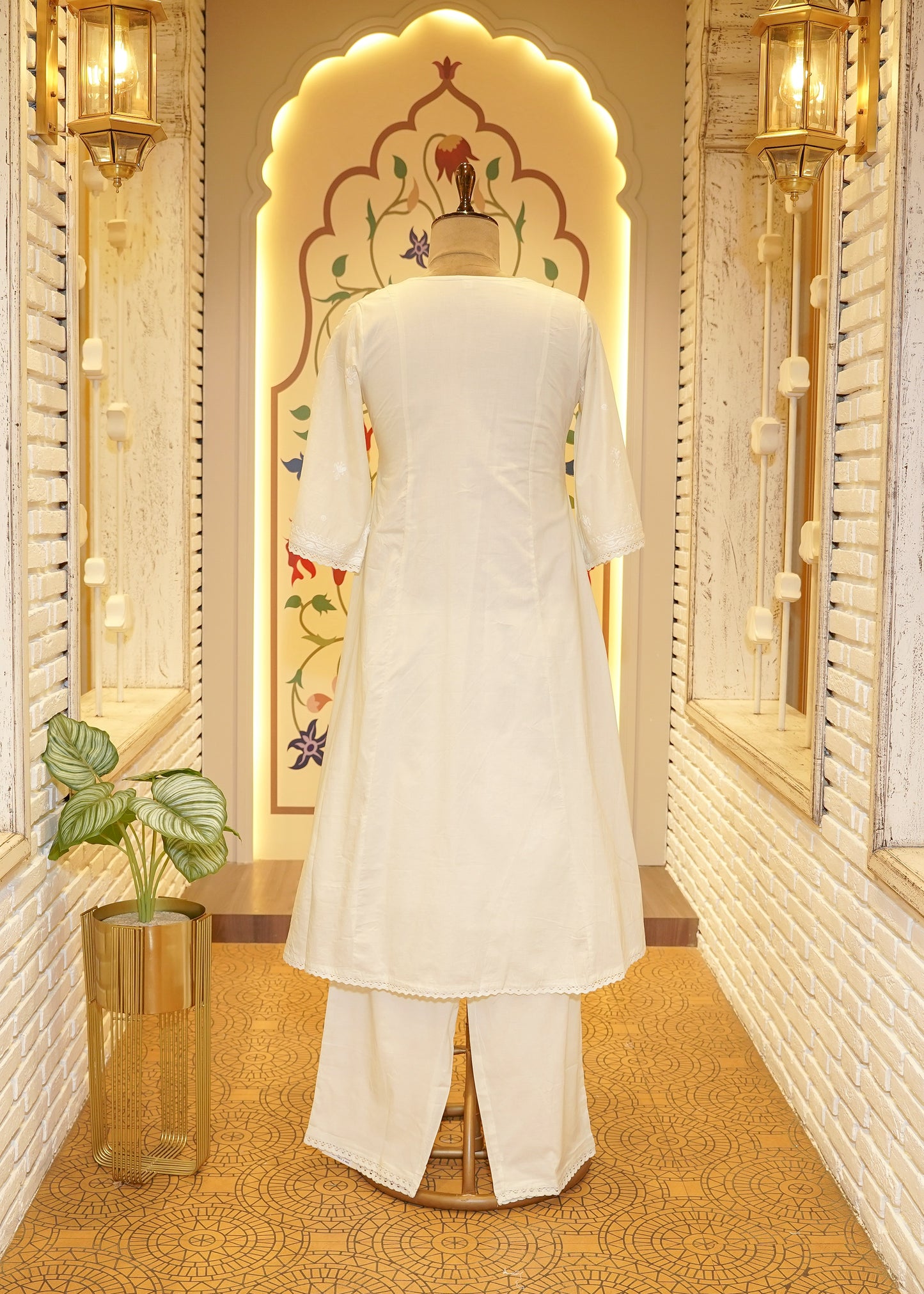 Alina White Chikankari Stitched Suit Set