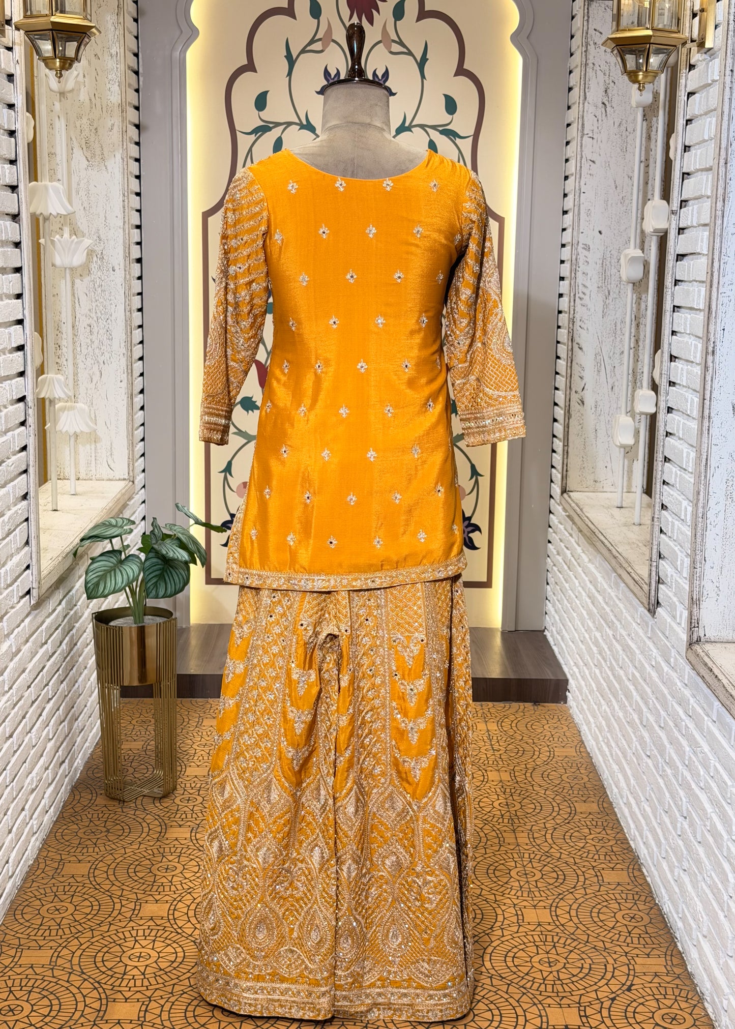Yellow Party Wear Sharara Suit Set