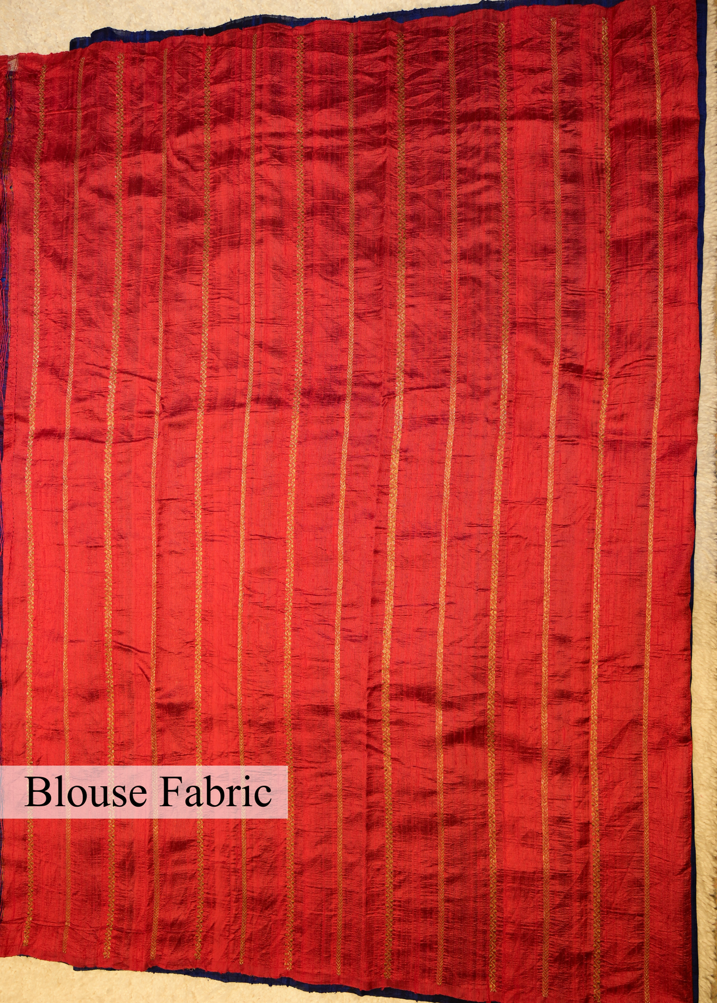 Blue Raw Silk Neem Zari Boota Saree with Unstitched Blouse