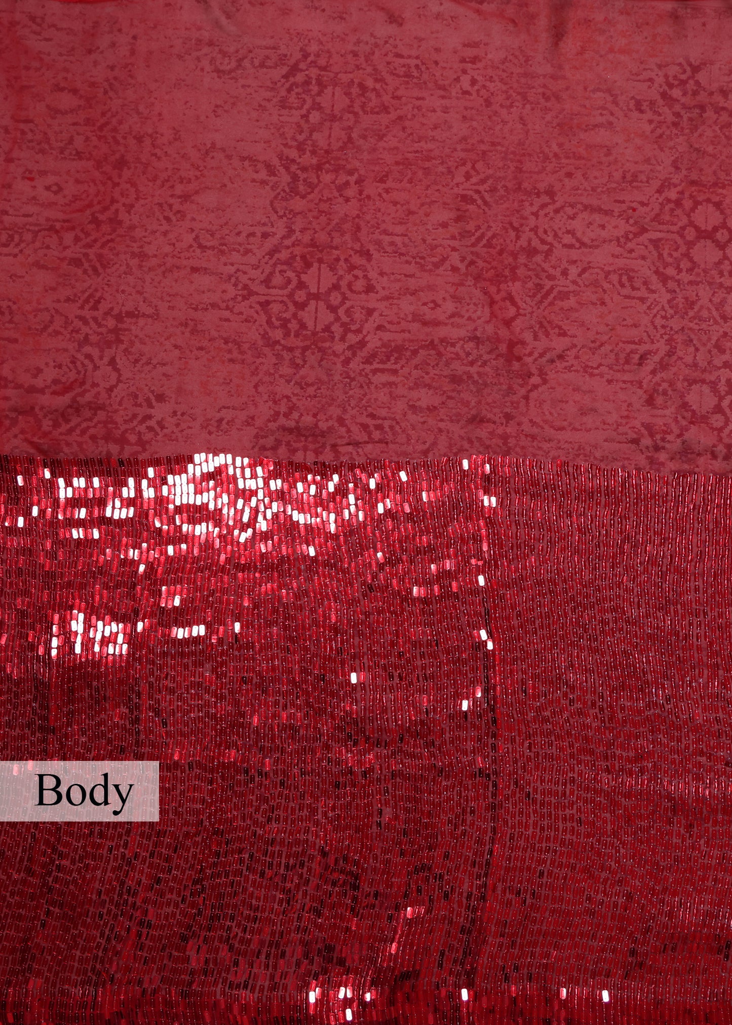 Karina Solid Red Heavy Sequin Saree