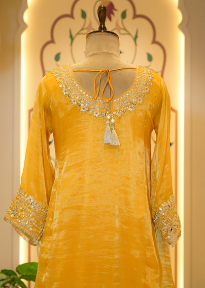 Genda Gotta Patti Farsi Salwar Stitched Suit Set