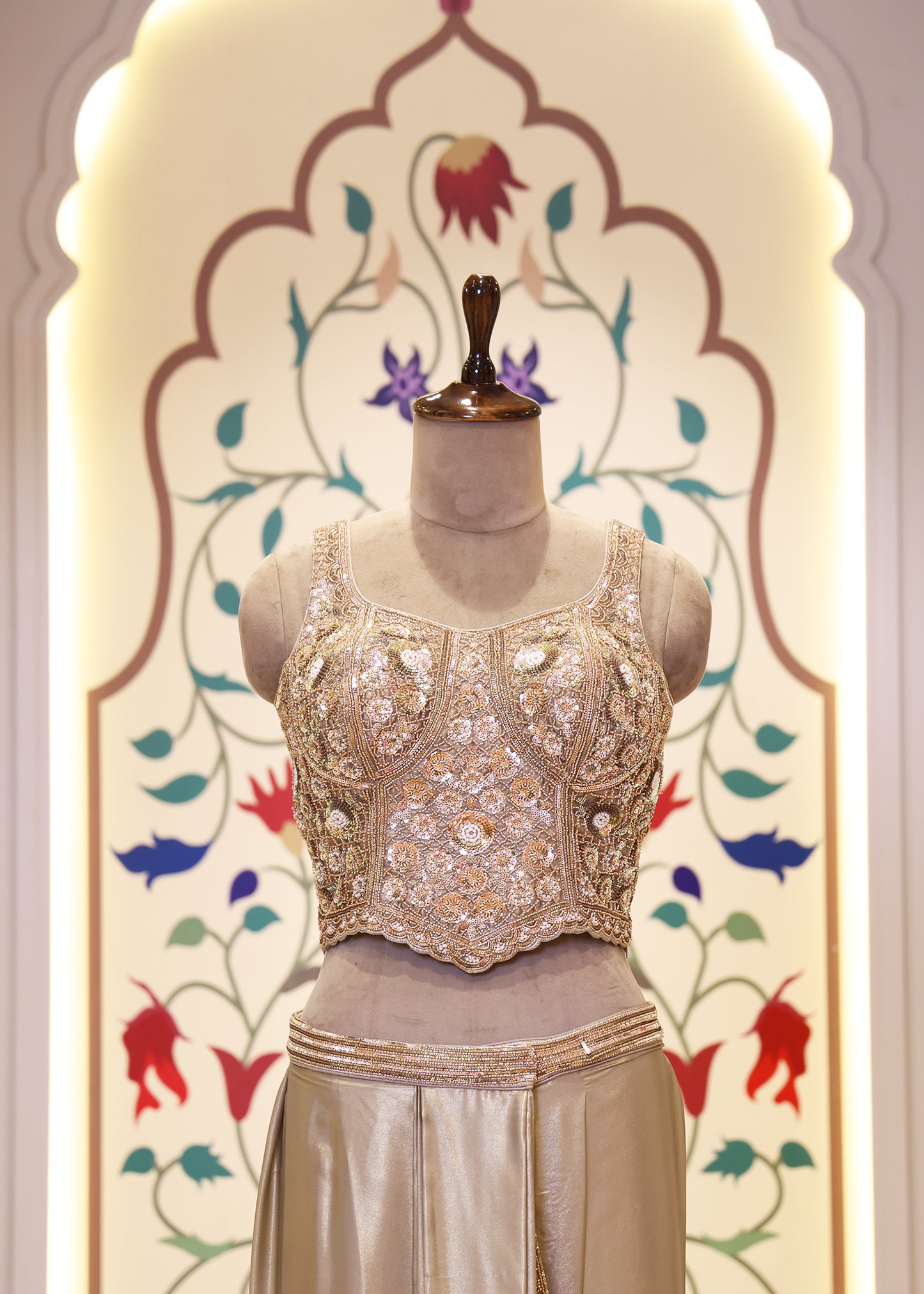 Karishma Corset Bejewelled Pre Drape Saree