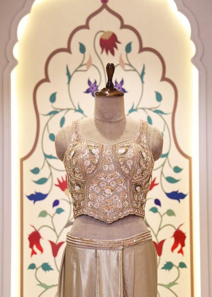 Karishma Corset Bejewelled Pre Drape Saree