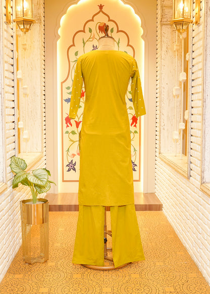 Aabroo Green Stitched Suit Set