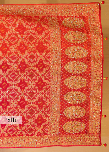 Leela Bhandhani Multi Color Saree with Unstitched Blouse