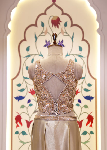 Karishma Corset Bejewelled Pre Drape Saree