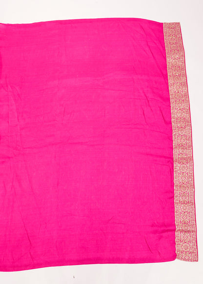 Rani Booti Embroidered Dola Silk Saree with Unstitched Blouse