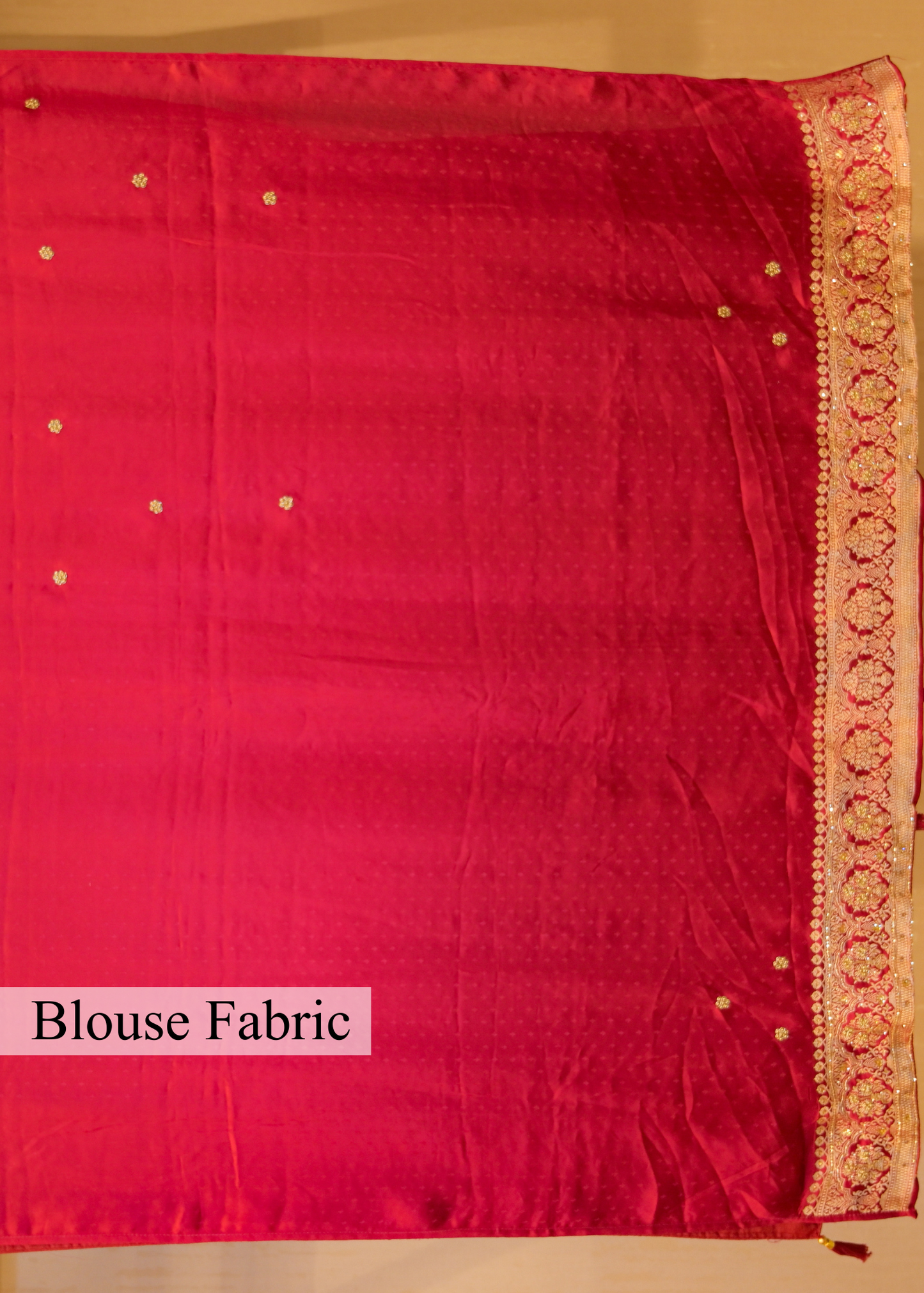 Pankhuri Booti Ruby Red Saree with Unstitched Blouse
