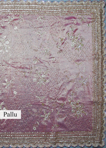 Kaveri Pastel Pink Handcrafted Saree with Unstitched Blouse