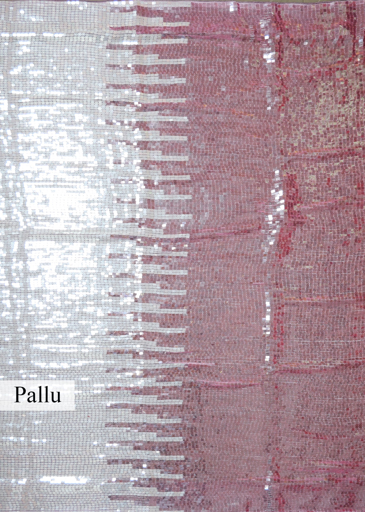 Zara Pink & Silver Ombree Sequin Saree