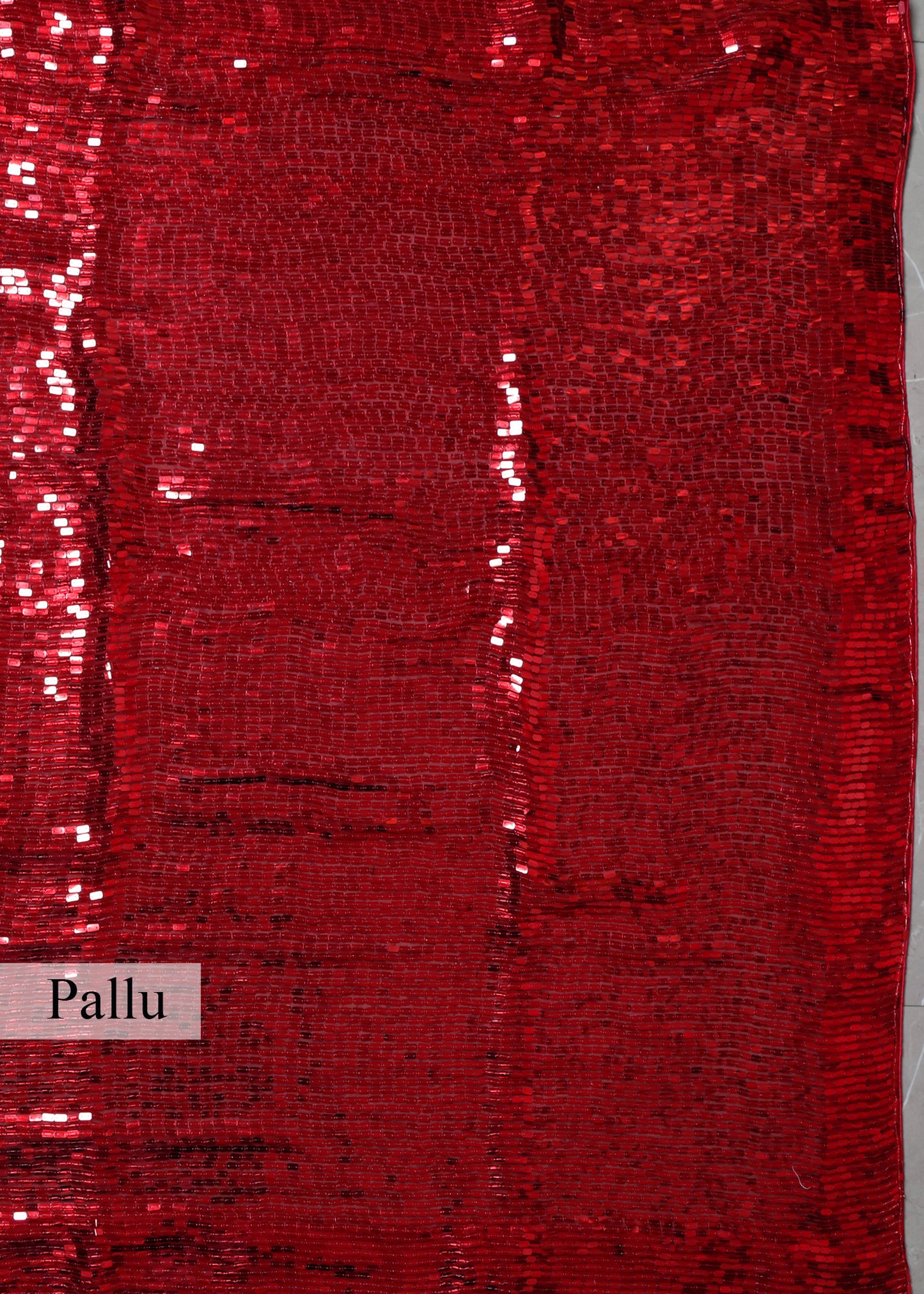 Karina Solid Red Heavy Sequin Saree