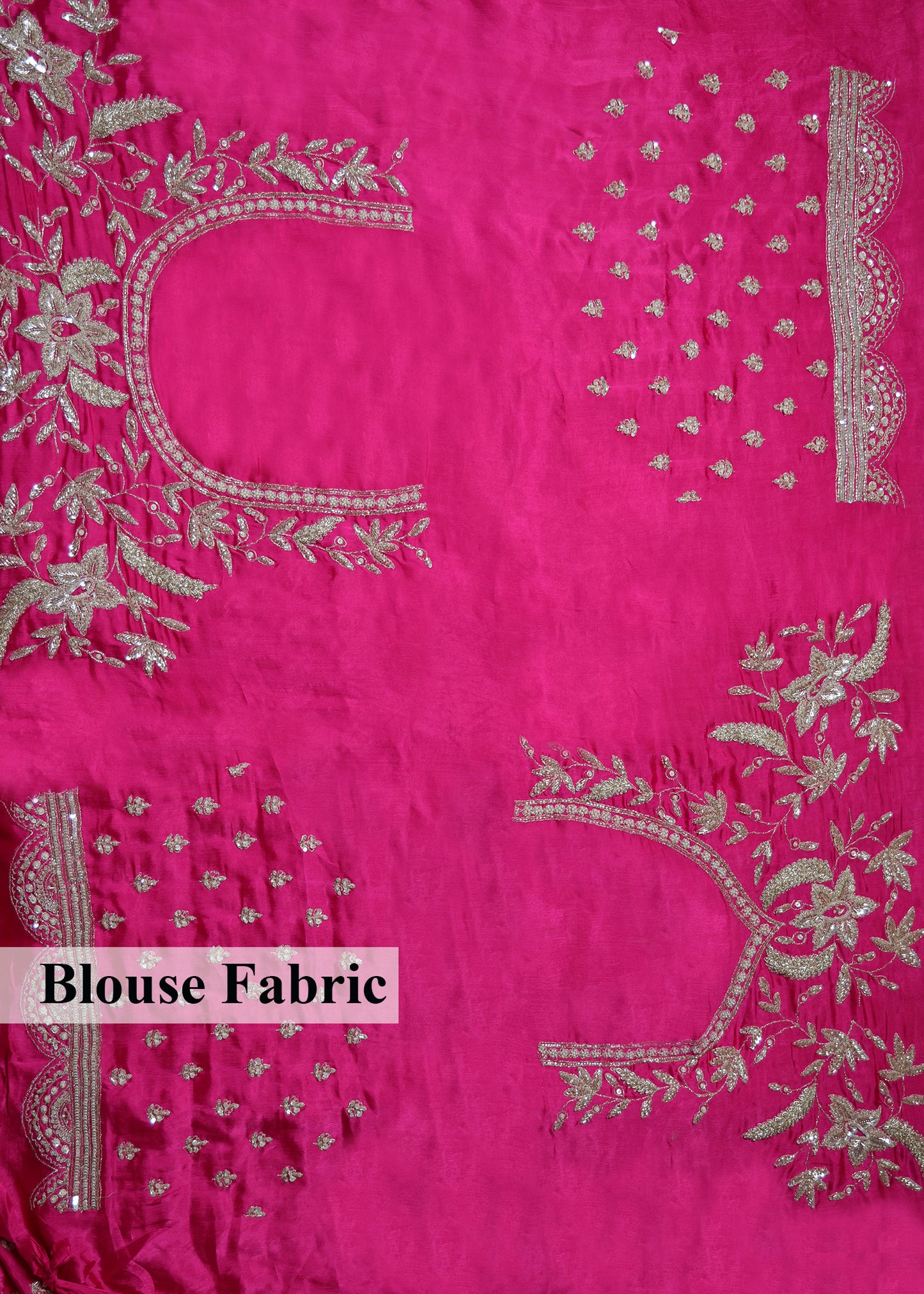 Gulzaar Pink Zari & Mooti Heavy Scallop Border Saree with Unstitched Blouse