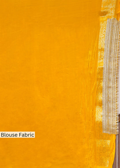 Rani Tissue Weaving Saree with Gota Lace and Unstitched Blouse