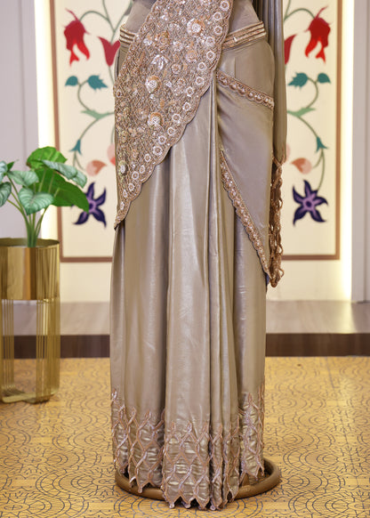 Karishma Corset Bejewelled Pre Drape Saree