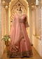 Meera Rose Pink Tissue Silk Anarkali Set with Dupatta