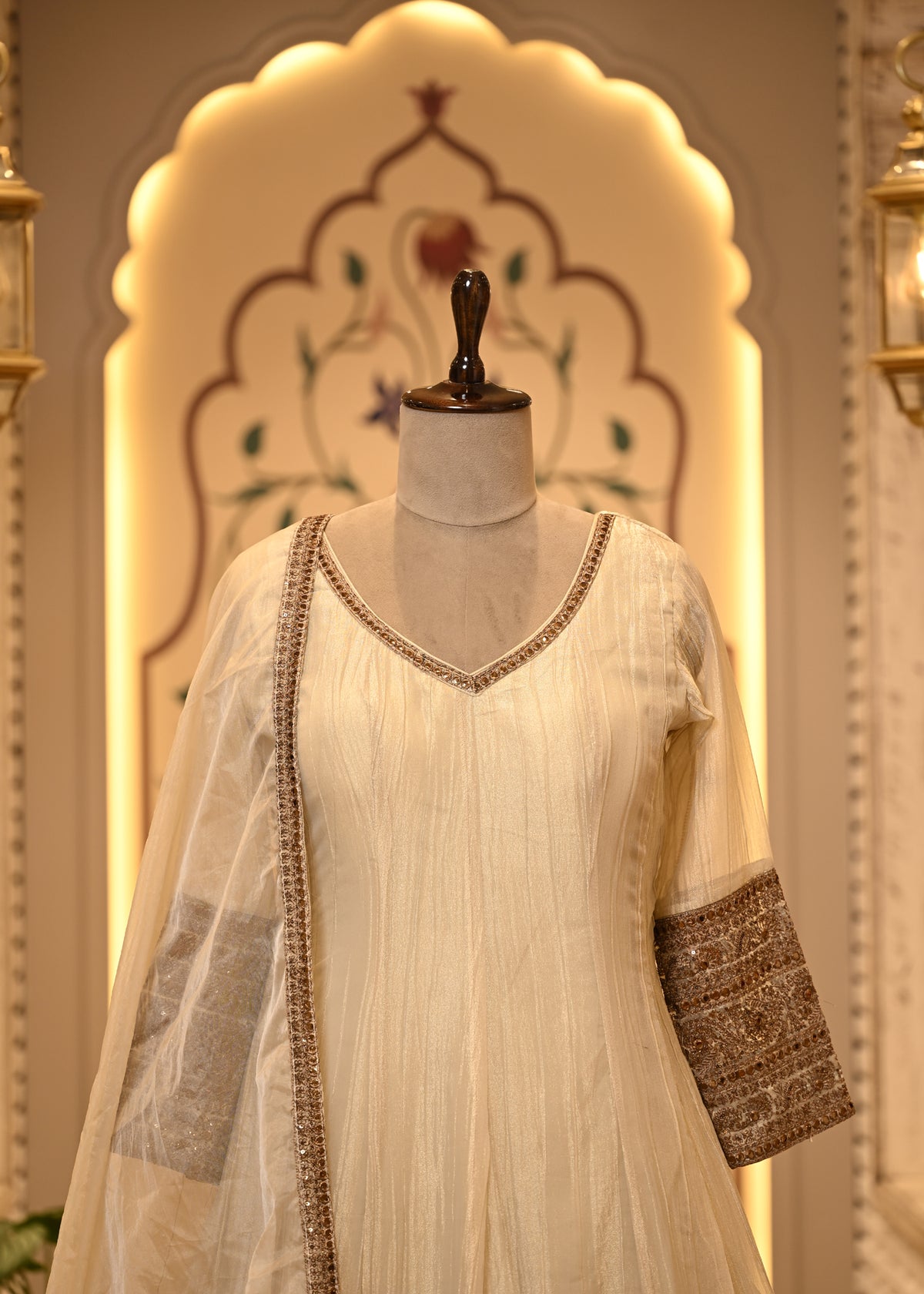 Innayat Ivory Long Anarkali Suit Set with Dupatta