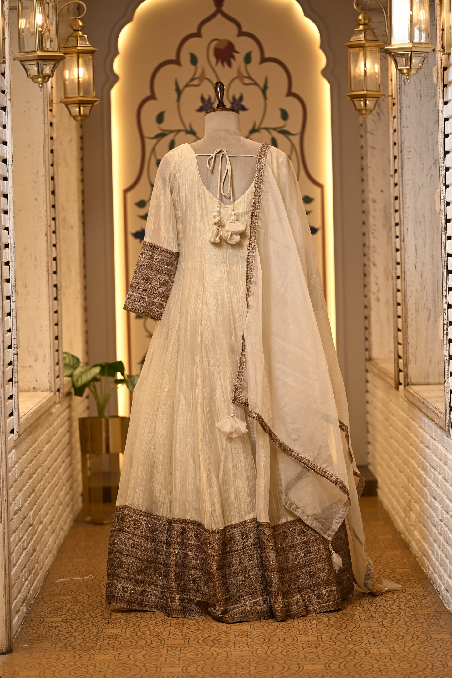 Innayat Ivory Long Anarkali Suit Set with Dupatta