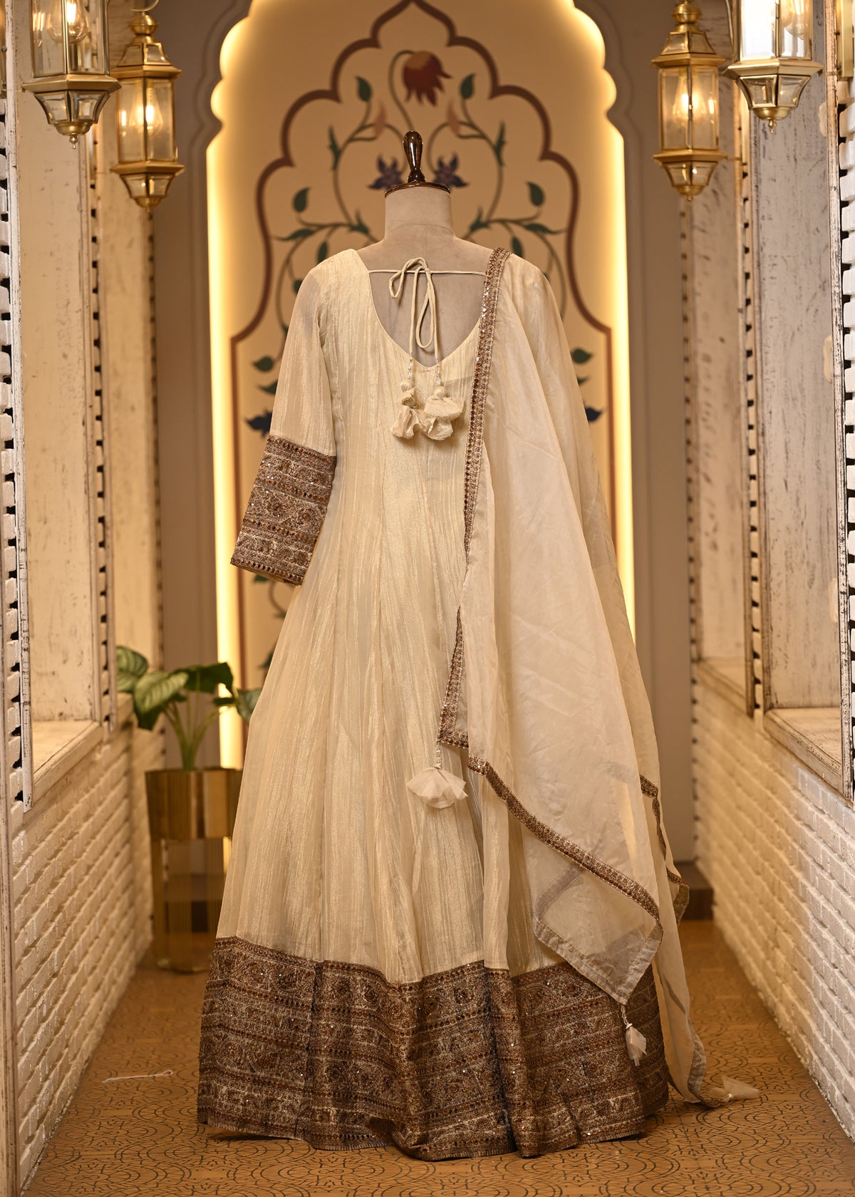 Innayat Ivory Long Anarkali Suit Set with Dupatta