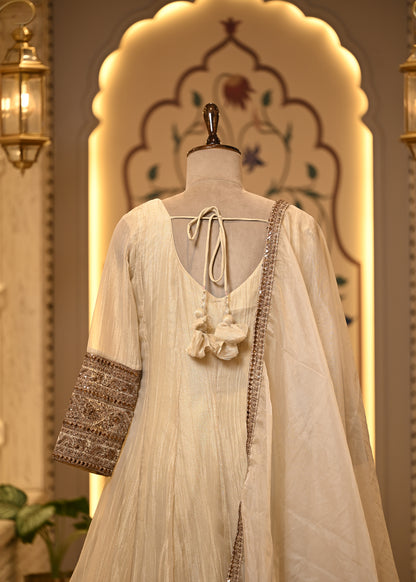 Innayat Ivory Long Anarkali Suit Set with Dupatta