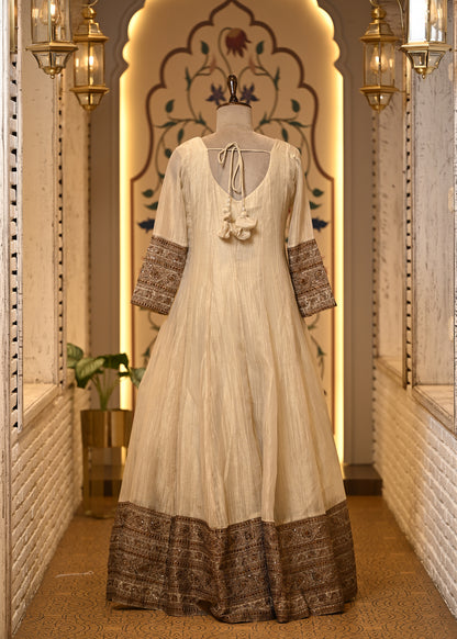 Innayat Ivory Long Anarkali Suit Set with Dupatta