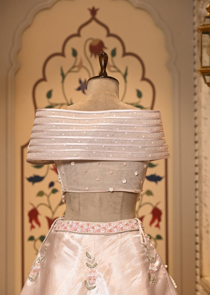Taara Pearl Pink Crop Top with Structured Back