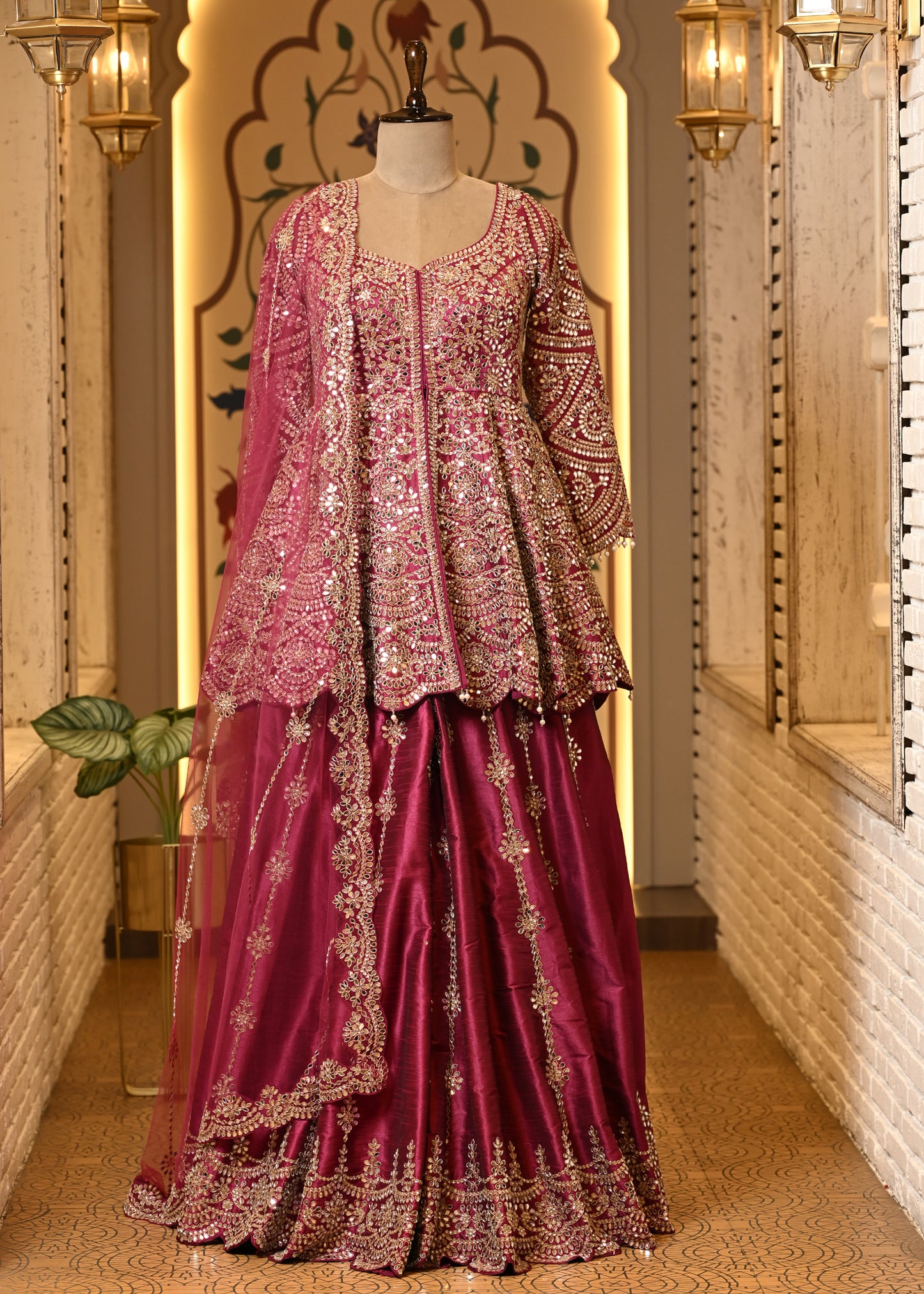 Avantika Peplum Pink Sharara Set with Dupatta