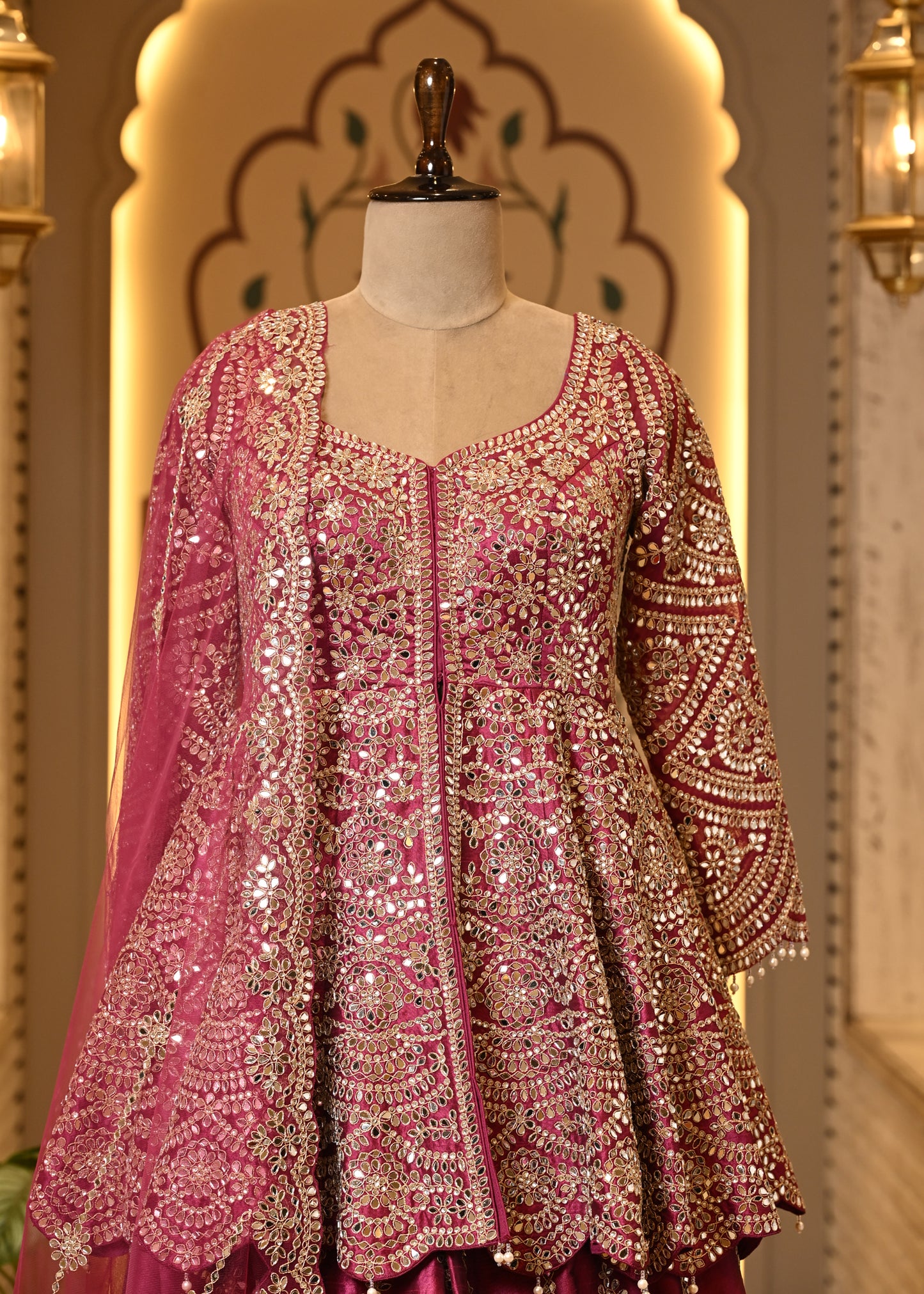 Avantika Peplum Pink Sharara Set with Dupatta
