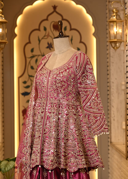 Avantika Peplum Pink Sharara Set with Dupatta