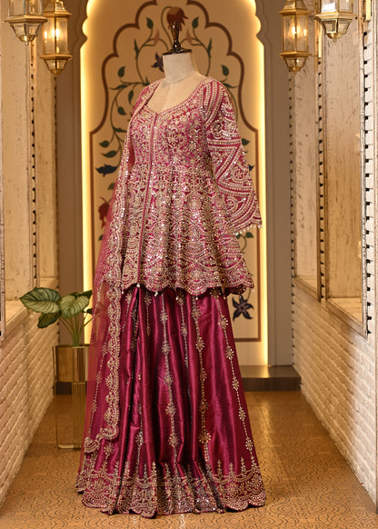 Avantika Peplum Pink Sharara Set with Dupatta