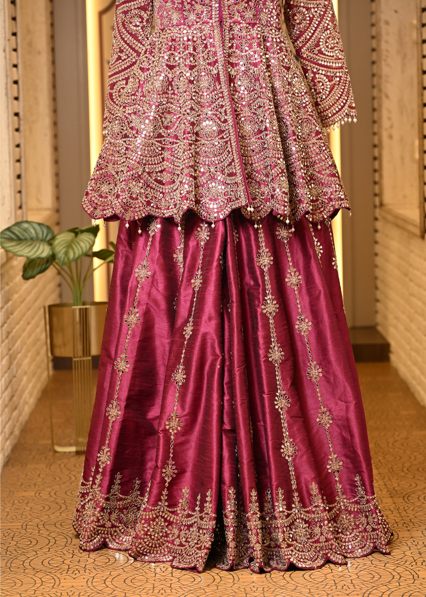 Avantika Peplum Pink Sharara Set with Dupatta