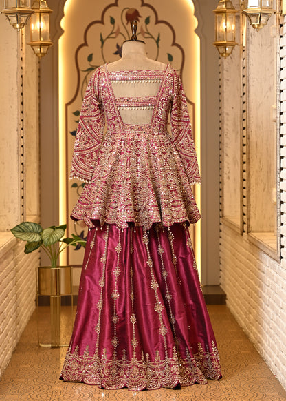 Avantika Peplum Pink Sharara Set with Dupatta
