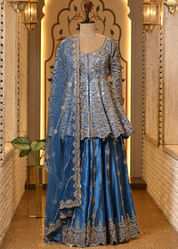 Avantika Peplum Blue Sharara Set with Dupatta