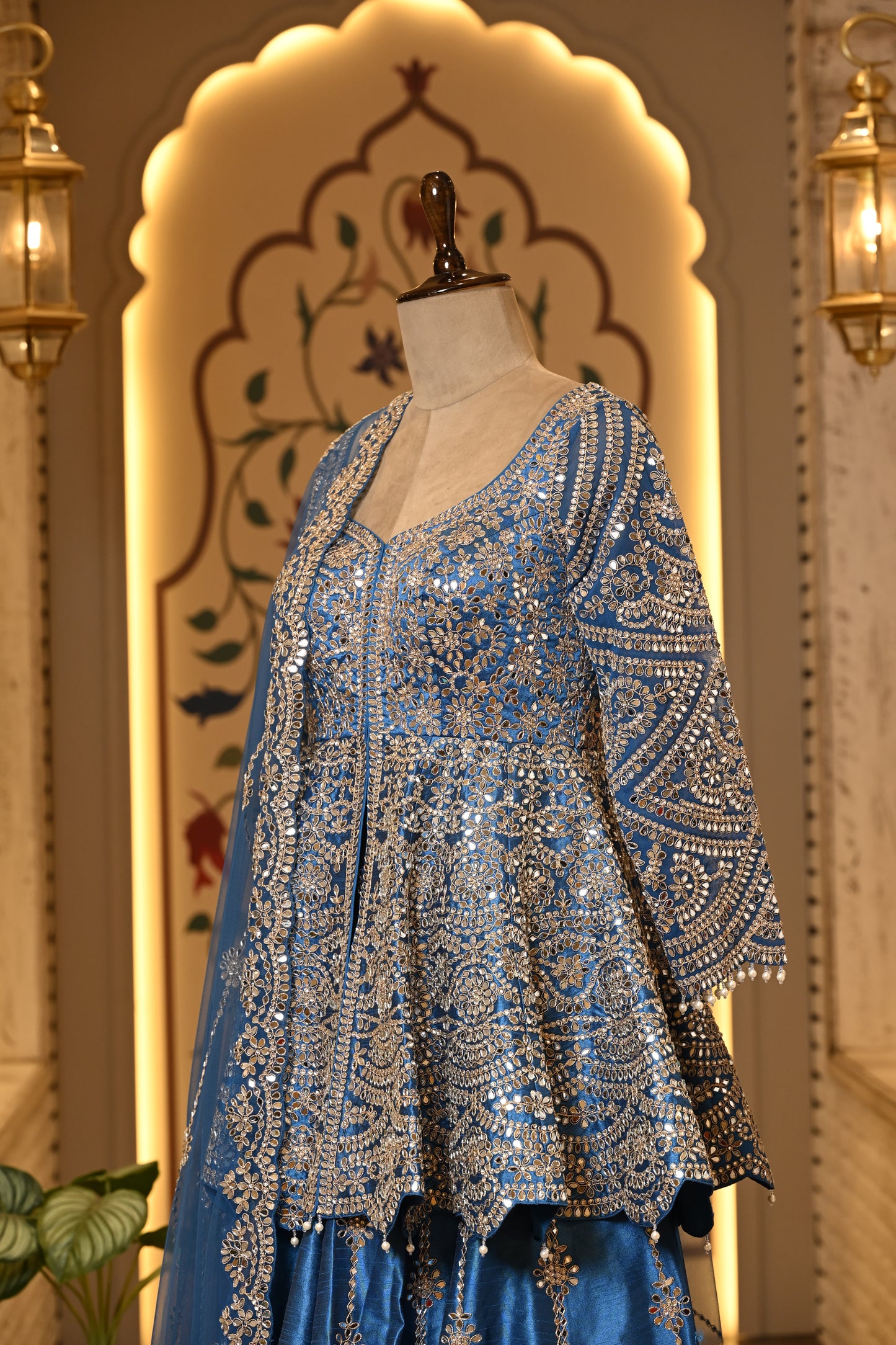 Avantika Peplum Blue Sharara Set with Dupatta