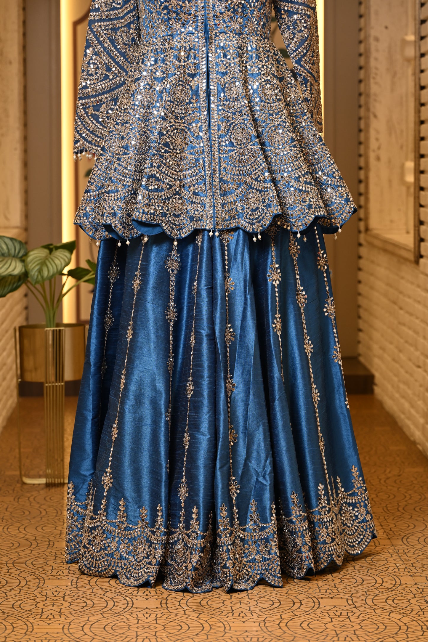 Avantika Peplum Blue Sharara Set with Dupatta