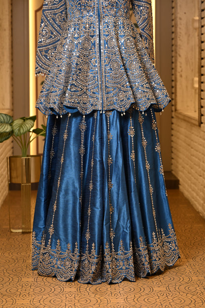 Avantika Peplum Blue Sharara Set with Dupatta
