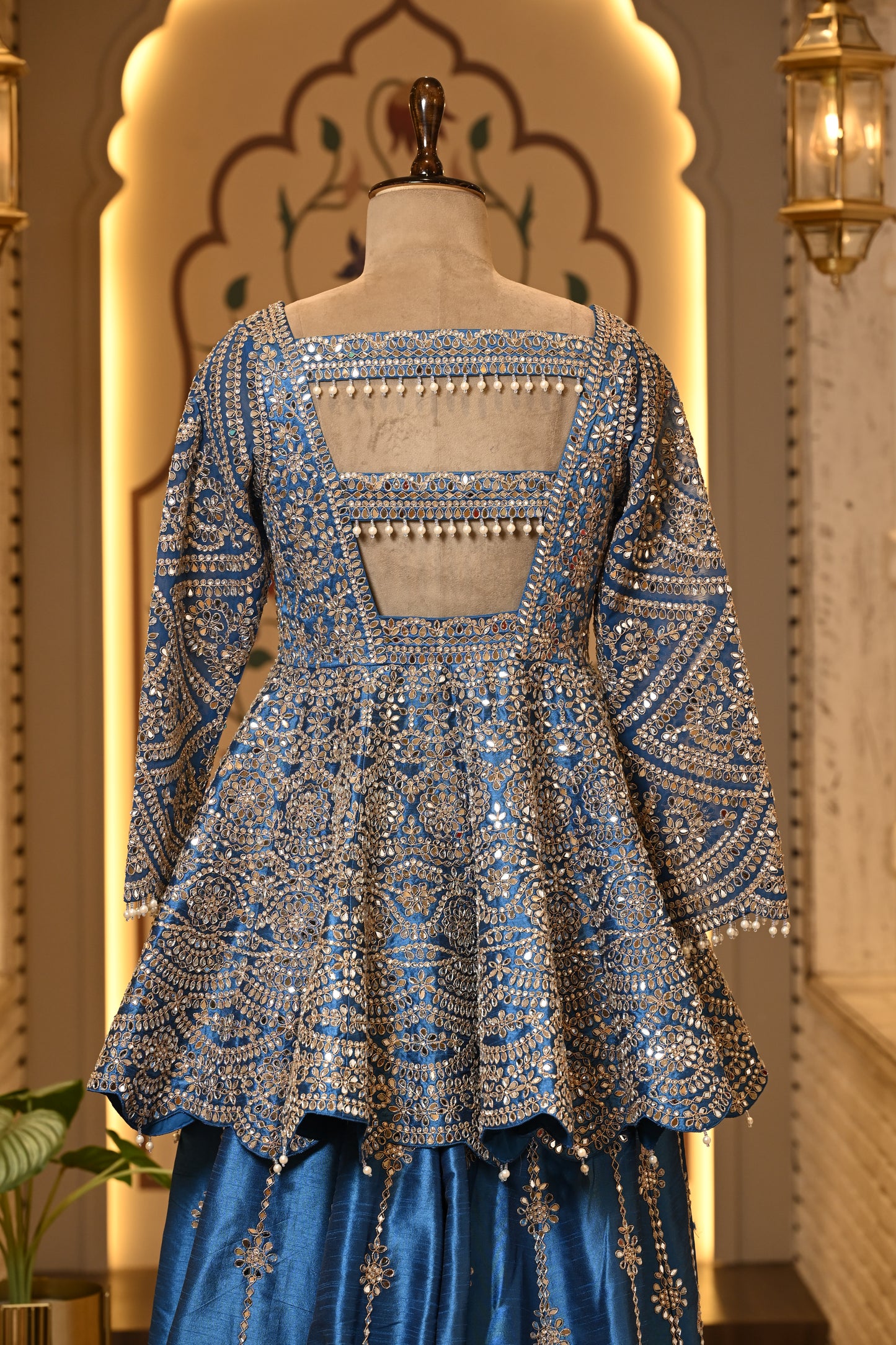 Avantika Peplum Blue Sharara Set with Dupatta