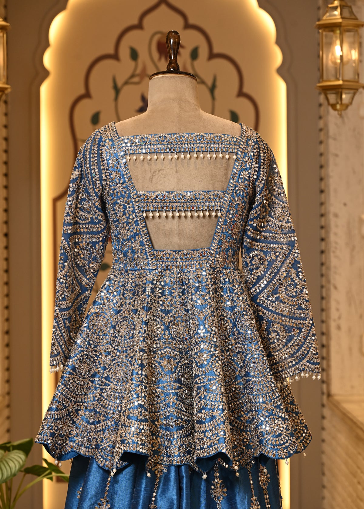 Avantika Peplum Blue Sharara Set with Dupatta