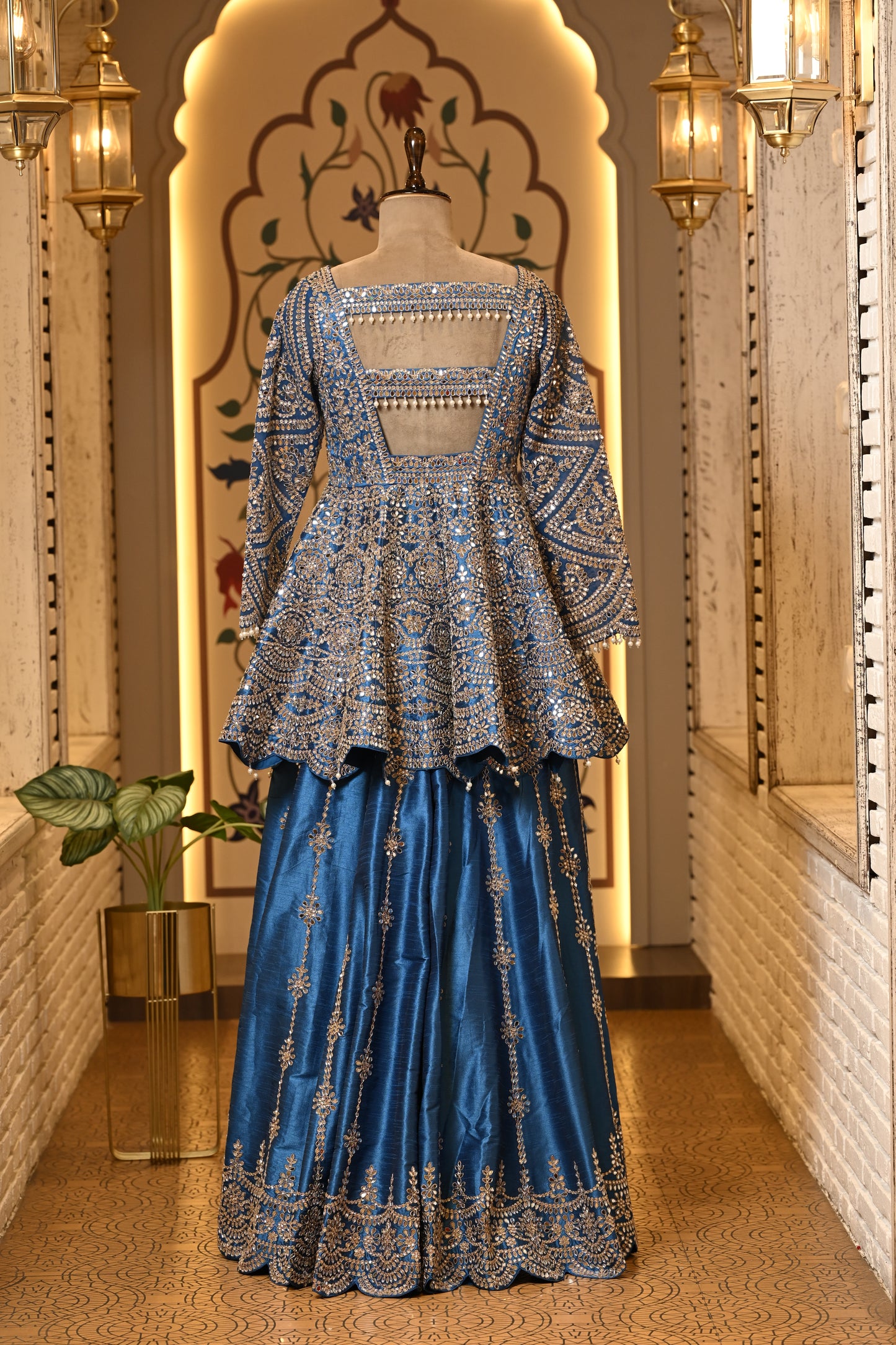 Avantika Peplum Blue Sharara Set with Dupatta