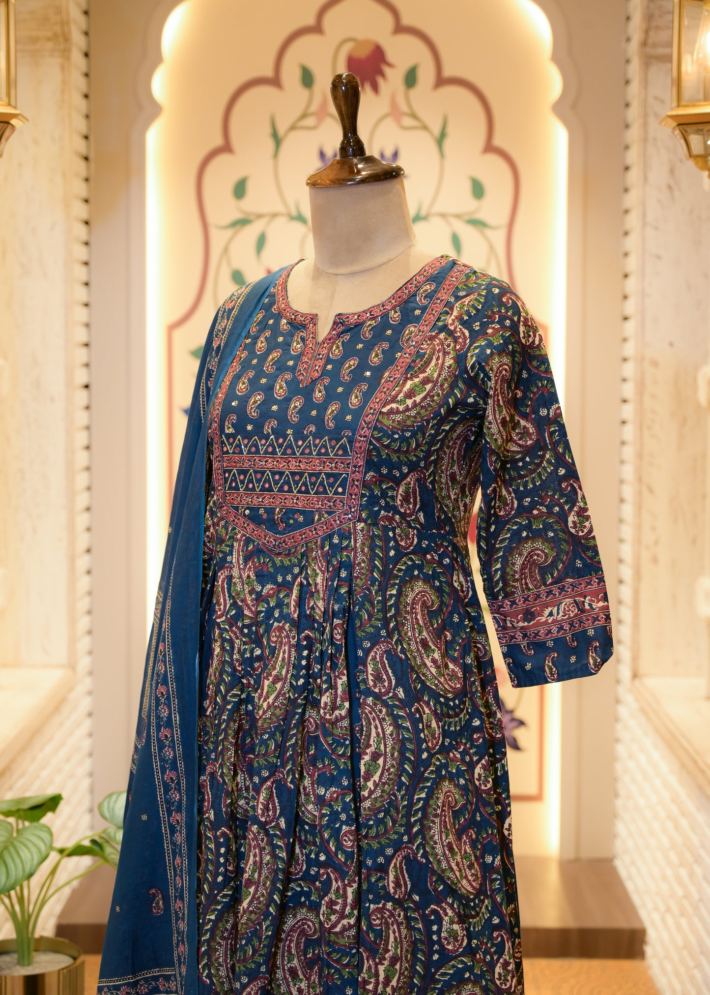 Tammana Blue Stitched Suit Set