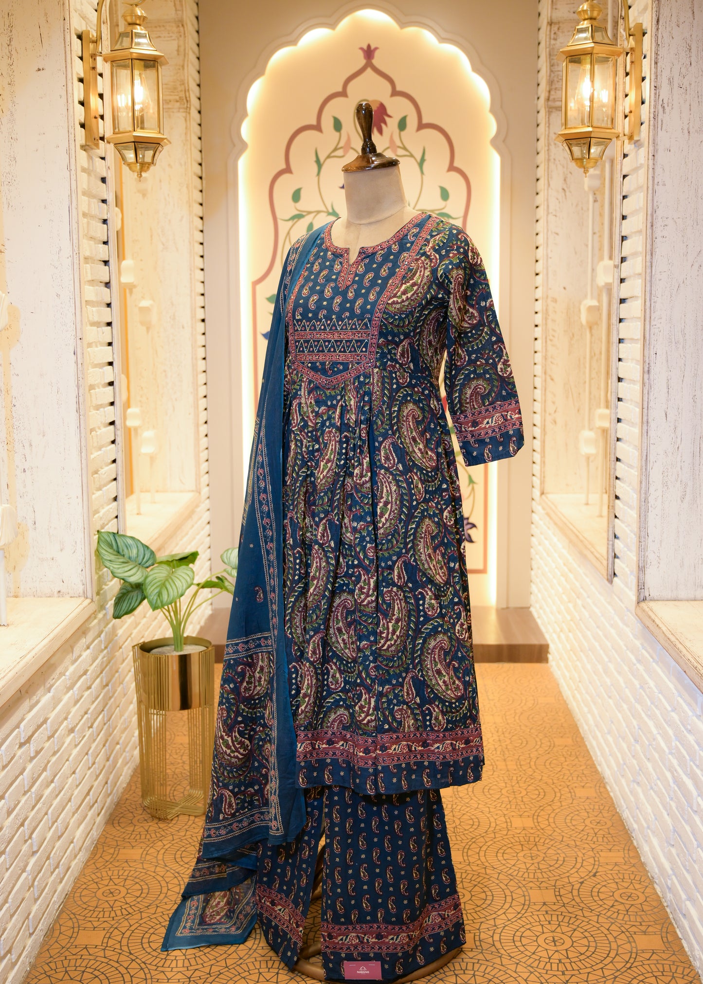 Tammana Blue Stitched Suit Set
