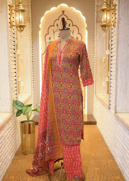Niyati Pink Stitched Suit Set