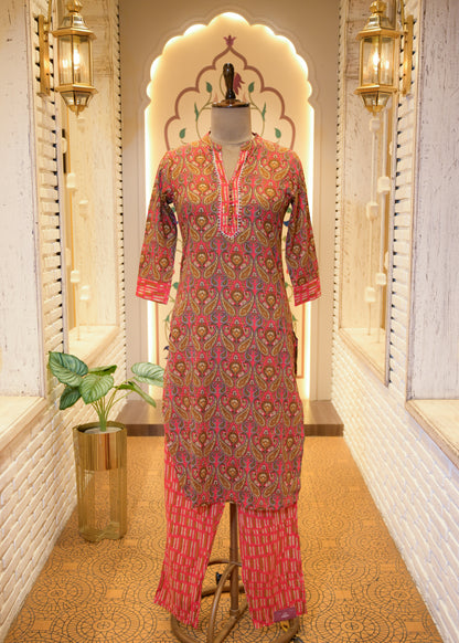 Niyati Pink Stitched Suit Set