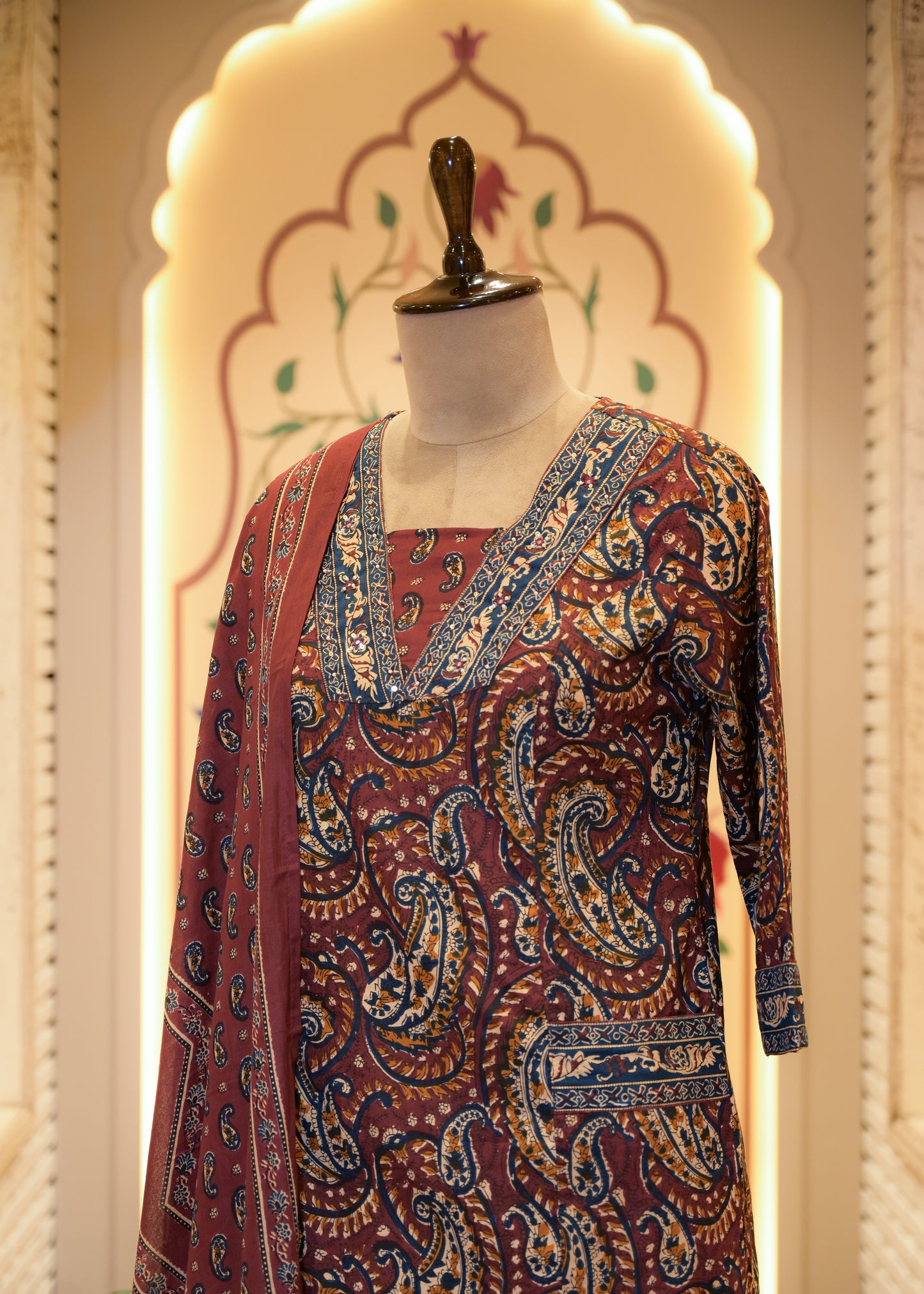 Karigari Cotton A-Line Stitched Suit Set
