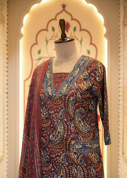 Karigari Cotton A-Line Stitched Suit Set