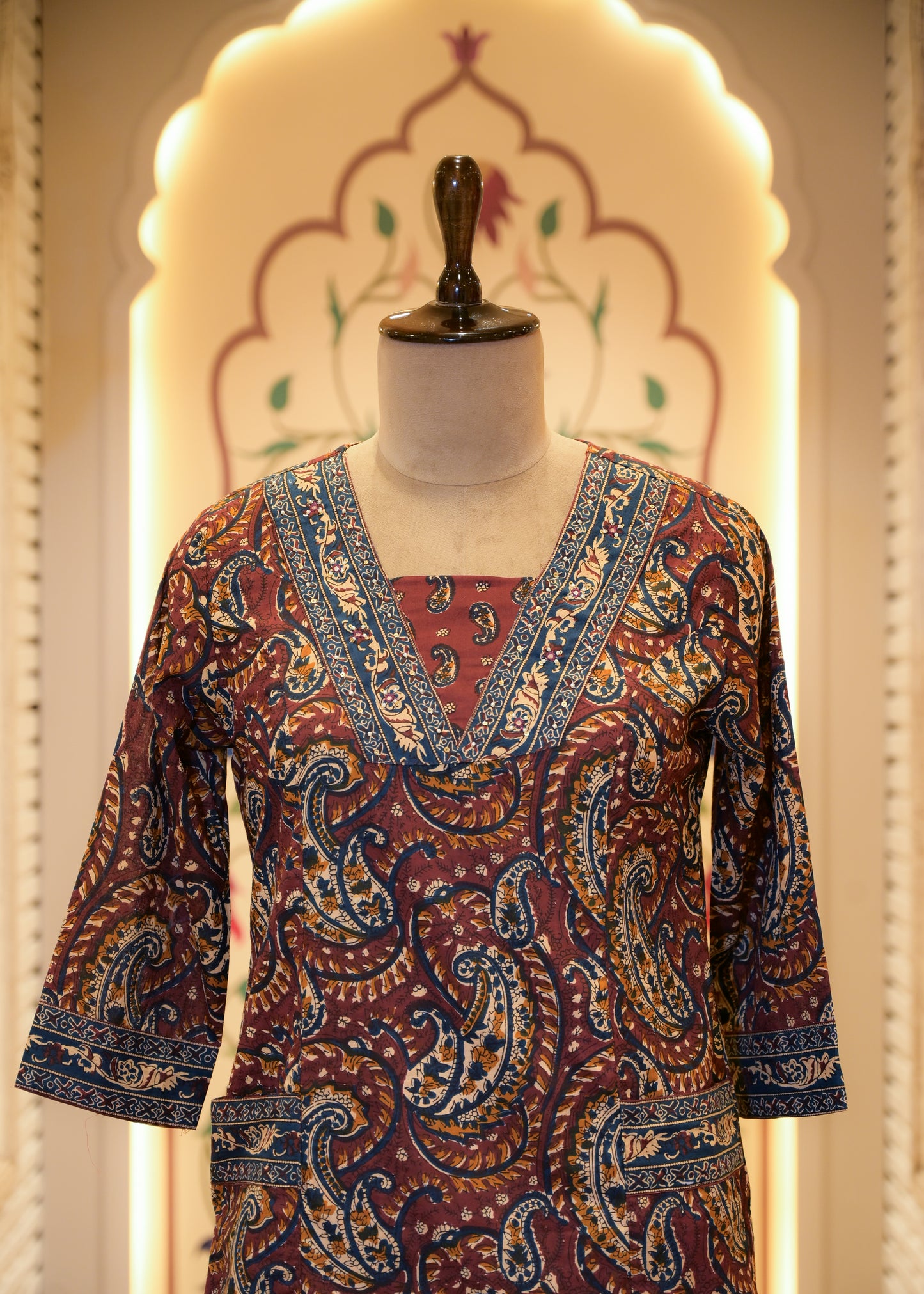 Karigari Cotton A-Line Stitched Suit Set