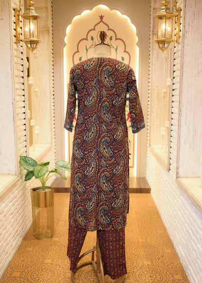 Karigari Cotton A-Line Stitched Suit Set